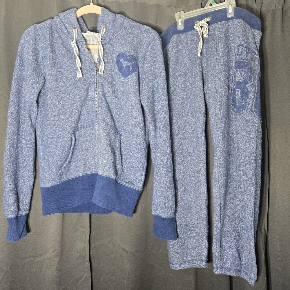 PINK Victoria's Secret Blue Knitwear Jacket And  Pants Comfortable